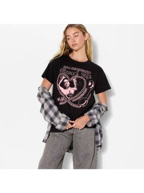 Selena Gomez T Shirt Womens Black Short Sleeves Graphic Crewneck Cotton Pullon